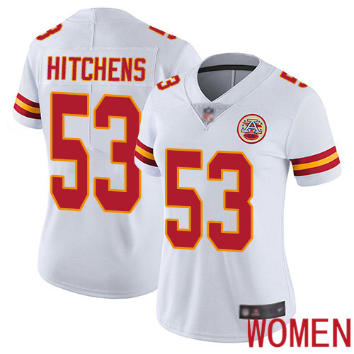 Women Kansas City Chiefs #53 Hitchens Anthony White Vapor Untouchable Limited Player Nike NFL Jersey
